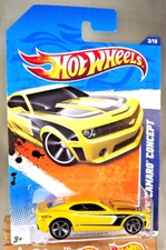 2011 Hot Wheels Kmart #113 Nightburnerz 3/10 CHEVY CAMARO CONCEPT Yellow w/MC5Sp