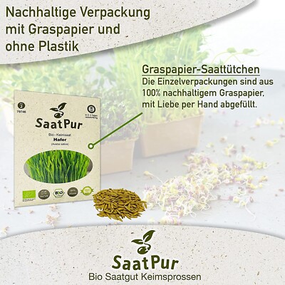 250g BIO Keimsaat fr Sprossen Hafer Samen Keimsprossen Microgreens Vegan  ko | eBay