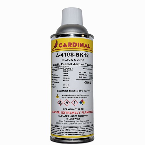 A 4108 BK12 BLACK GLOSS POWDER COAT TOUCHUP SPRAY PAINT REPAIR