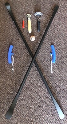 2 PCS Tire Mount and Demount Iron 39 Inch with 6PCS Tire Repair Tools Kit Black