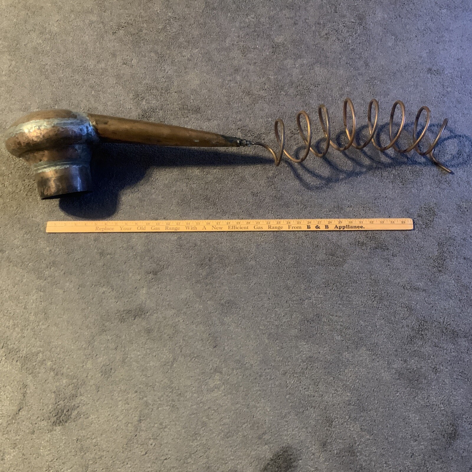 antique copper still cap frustum top arm coil