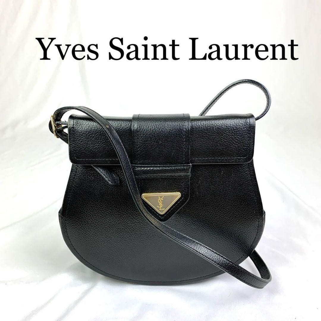 Borsa donna Yves Saint Laurent tracolla a mano nera oro vintage donna