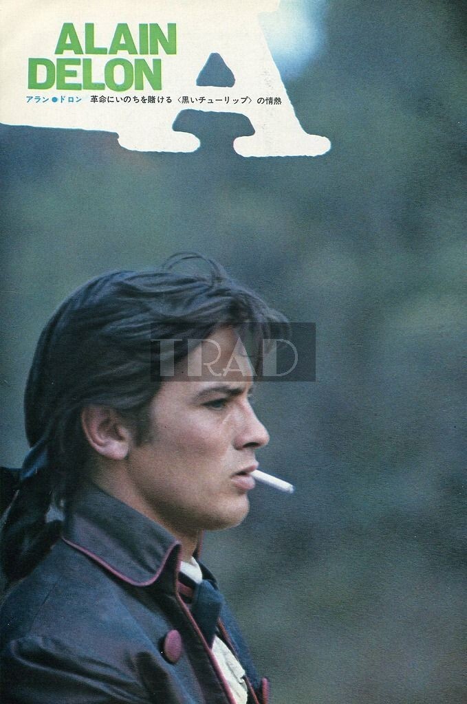 alain delon cigarette ALAIN DELON Smoking on set of Black Tulip 1964 JPN Picture Clipping 7x10  #ee/t
