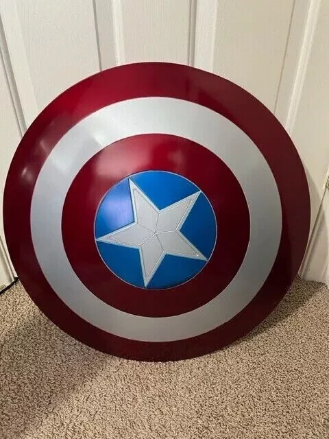 Marvel Capitán América Escudo Tamaño Completo Réplica de Metal Hecho a Mano C...