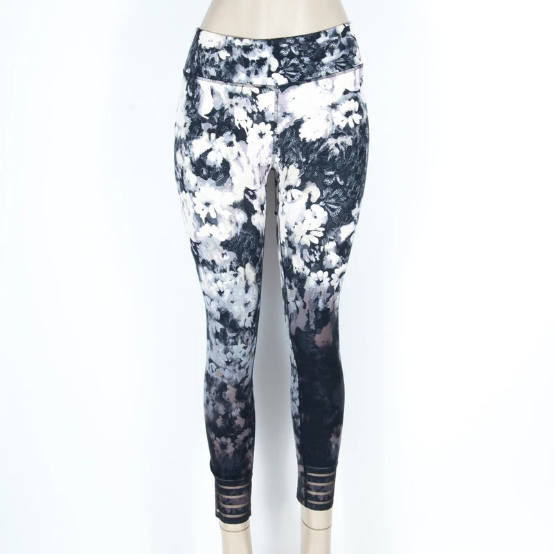 free-people-movement floral mesh hem pocket multi beige leggings