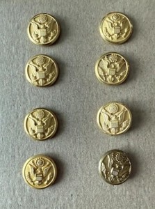 🇺🇸 GENUINE U.S. ARMY BUTTON EAGLE LIGNE - (Lot of 8) - Small - Gold