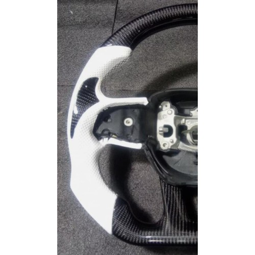 White For 2015+ Dodge Charger Challenger Durango SRT Carbon Fiber Steering Wheel - Picture 4 of 7