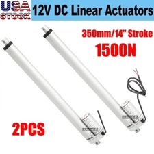 2x 14" Stroke Heavy Duty Linear Actuator 330lbs Max Lift Output 12-Volt DC Motor