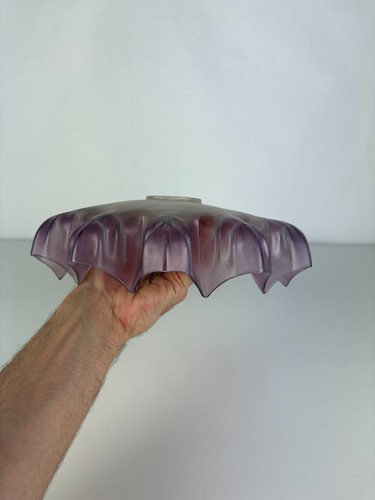 Sublime abat-jour, suspension, plafonnier Vintage en Pâte de Verre reflet violet - Picture 3 of 23