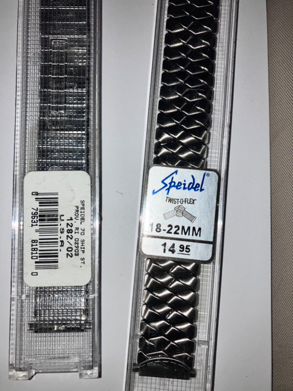Speidel men’s Twist O Flex Watch Band 1822 mm Silver 1293/02L Vintage