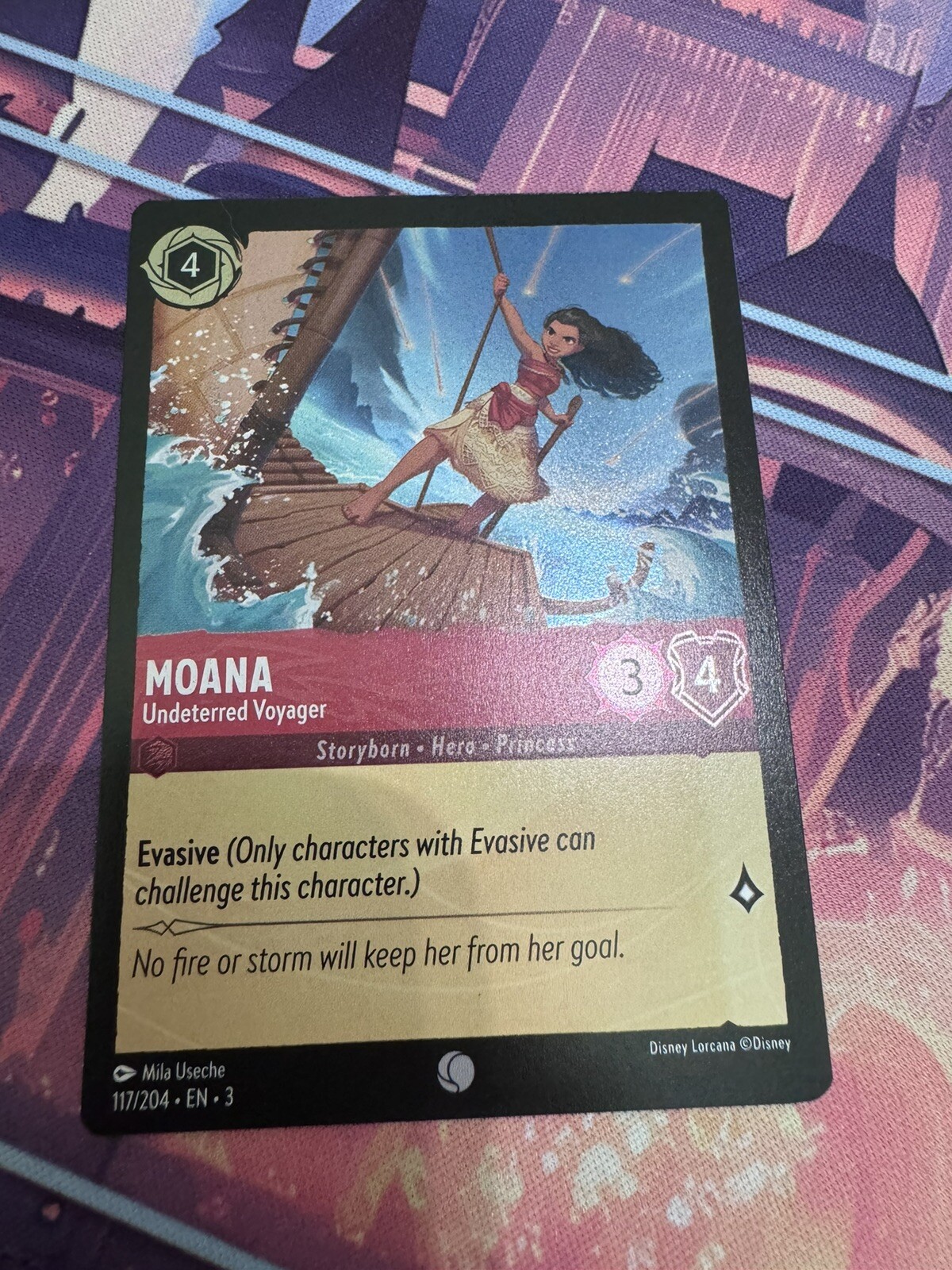 Lorcana Moana - Undeterred Voyager (117/228) Into the Inklands NM COLD FOIL