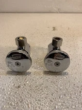 Set Of 2 - Zurn 1/2" FIP X 3/8” Compression Angle Stop Valve. Material-Metal.