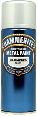 Hammerite gehämmerter Direktrost Metalllack schnelltrocknend silber 400ml Aerosol