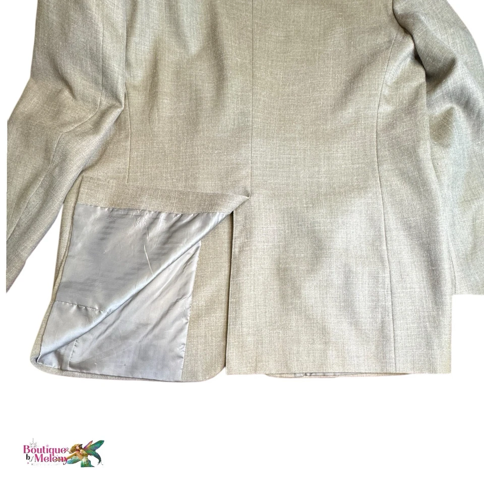 Club Room by Charter Club Sport Coat Cream 2 Button Wool Silk Linen Men Size 46L - Image 3 of 4