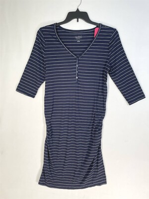 blue ribbed maternity dress Light Blue Ribbed V-Neck Maternity Dress – PinkBlush main image 1