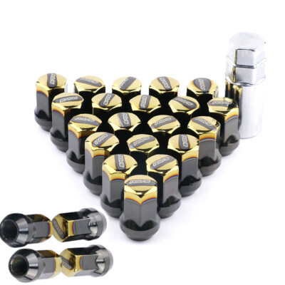 24pcs/set RAYS jdm Burnt Gold Steel Wheel Rims Lug Nuts 17HEX M12*1.25/M12*1.5