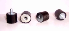 4 Male/Female Rubber Isolator Mounts 3/4" dia x 5/8" thick w/ 10-32 x 3/8" Stud