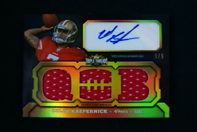 2011 Topps Triple Threads Relic Gold Rookie Auto Colin Kaepernick RC  # 03/09 