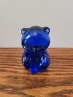 Fenton Art Glass Cobalt Blue Miniature Sitting Bear Mini Small Figurine