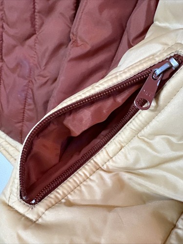 Cool! Vintage Amerex Puffy Jacket Tan Orange 70-80’s Made In Philippines - Picture 3 of 6