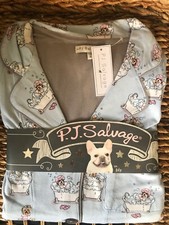 NWT PJ Salvage Cotton Blend Lightweight Ice Blue Dog Pajamas Small FREE ship