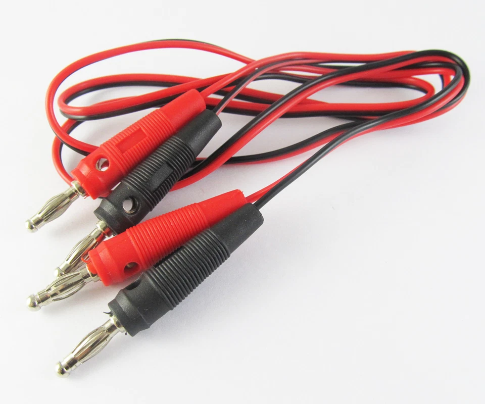 4 sets 1M/3.3ft 4mm Banana Plug to Banana Plug Dual 4mm Banana Plug Test Cable - Image 2 of 4