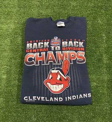 Vintage Cleveland Indians sweatshirt large Pro Player mens 90s blue Chief Wahoo