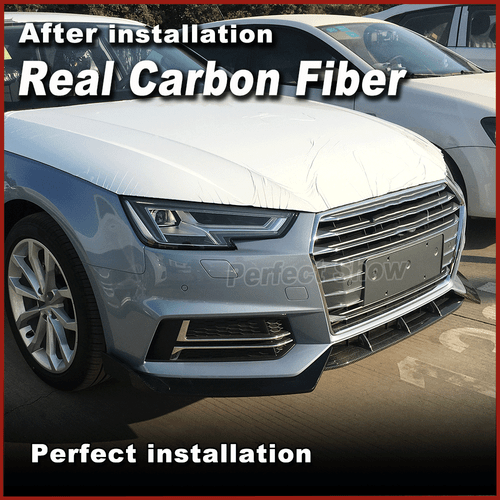 Carbon Spoilerlippe Frontlippe Schwert Für Audi A4 B9 SLINE S4 Limo 16-18 Ansatz - Picture 4 of 13