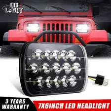 5X7 7x6 LED Headlight Hi/Lo For 1986-1995 Jeep Wrangler YJ 1984-2001 Cherokee XJ