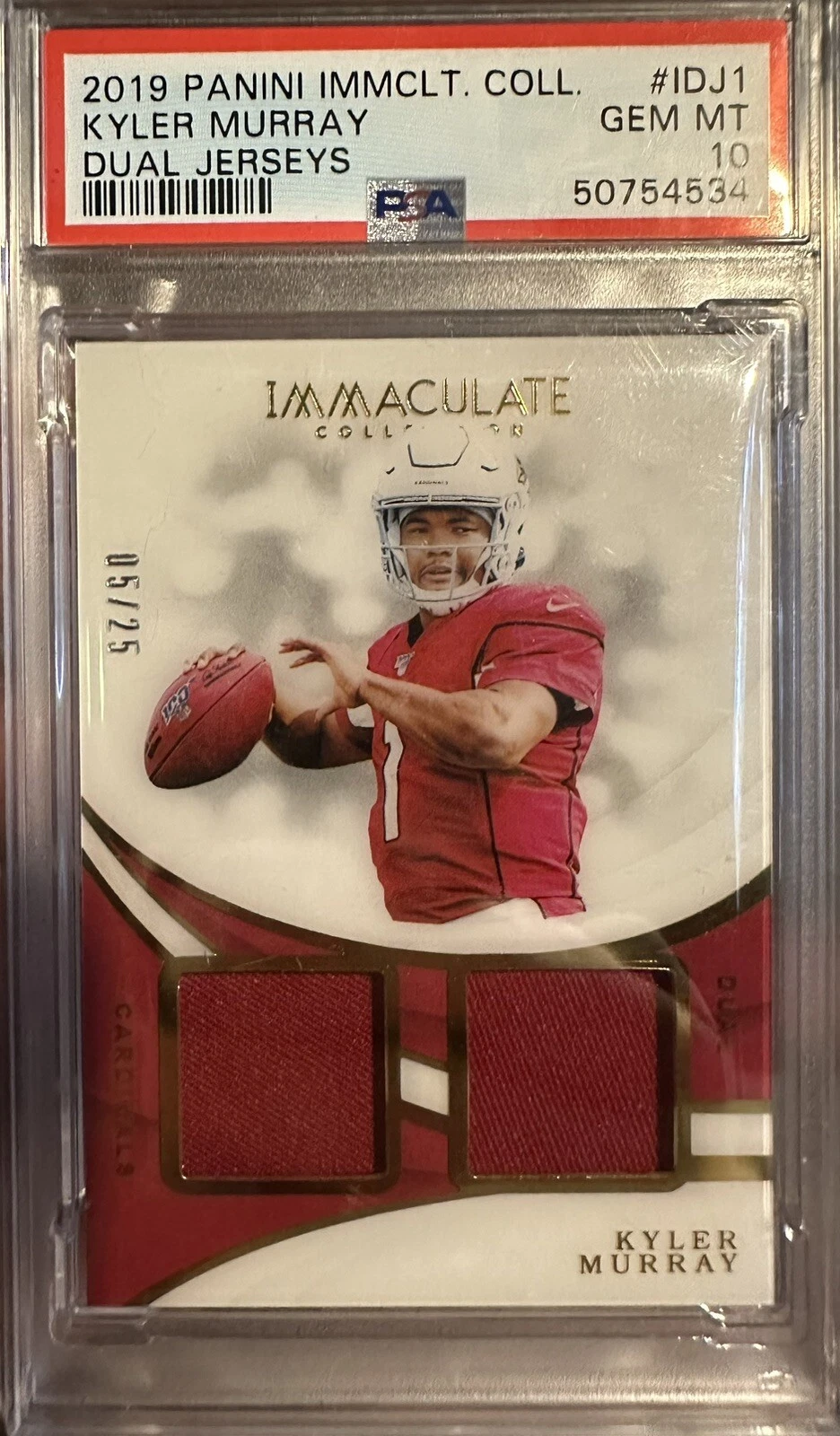 Kyler Murray Panini Immaculate Collection Dual Jerseys #IDJ1 Base