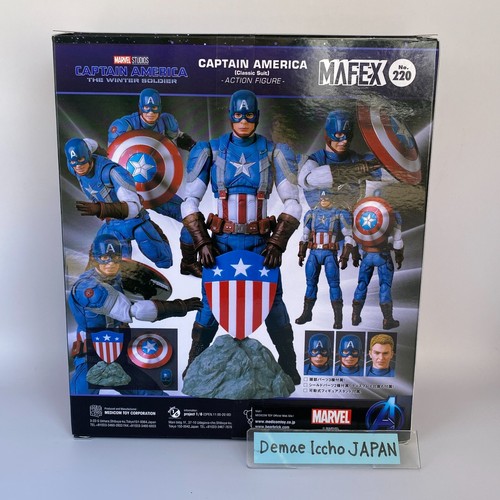 MAFEX No.220 MAFEX CAPTAIN AMERICA (Classic Suit) Medicom Toy Rare NEW Blue JP - Picture 2 of 8