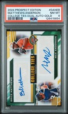 2024 Prospect College Ties Dual Auto Gold Prizm /10 Max Anderson Brice Matthews