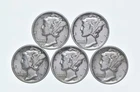 High Grade Lot 1939 1939 1938 1936 1939 Mercury Dime Collection *909