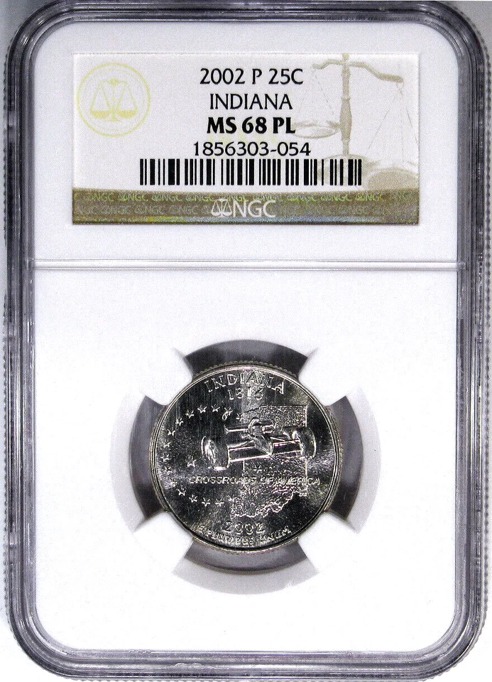2002-P NGC MS68PL PROOFLIKE INDIANA STATE 25C ~ POP 12/0 FINEST KNOWN! - Image 2 of 4