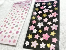 Lot 2 Sakura Cherry Blossom Sticker Washi Style Floral Sticker Made in Japan