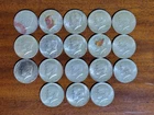 Lot Of 18 40% Silver Kennedy Half Dollars - Varying Years - Circulated - JFK 2