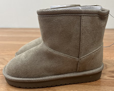 The Children's Place Faux Suede Faux Fur Boots Booties Taupe Toddler Girl 10 NEW