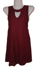 Miami Red Sleeveless Lace Keyhole Flared Dress Size XS W006