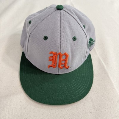 Adidas NCAA Miami Hurricanes Hat Size 7 1/4 Grey Green