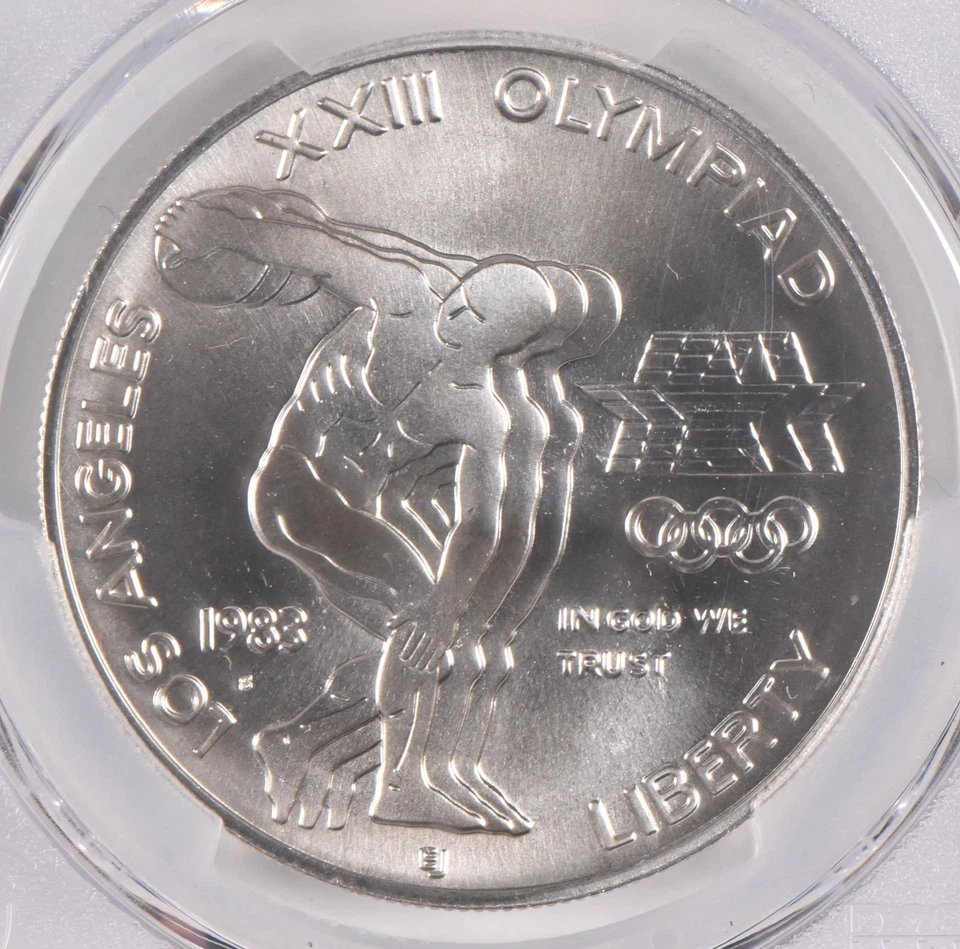 MS70 1983-S Commemorative Dollar Olympic Discus PCGS Blue Label *2502 - Image 3 of 4
