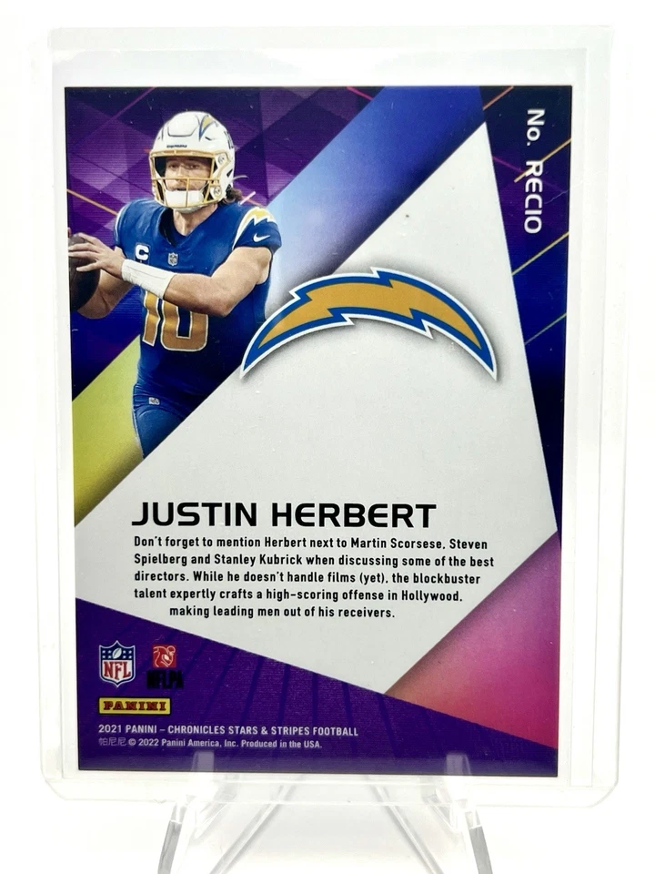 2021 Panini Chronicles - Recon Justin Herbert #REC10 - Image 2 of 2