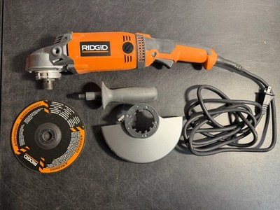 RIDGID 7 in. Twist Handle Angle Grinder 15 Amp Corded w/ Guard Used R10202