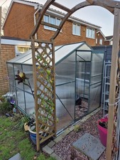 Polycarbonate Walk-In Garden Greenhouse Aluminium Frame w/ Slide Door 6 x 8ft