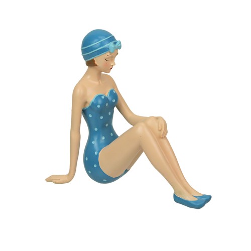 Zeckos Vintage Badende Schönheit Statue, 8" lang - Eleganz vergangener Strand Ära