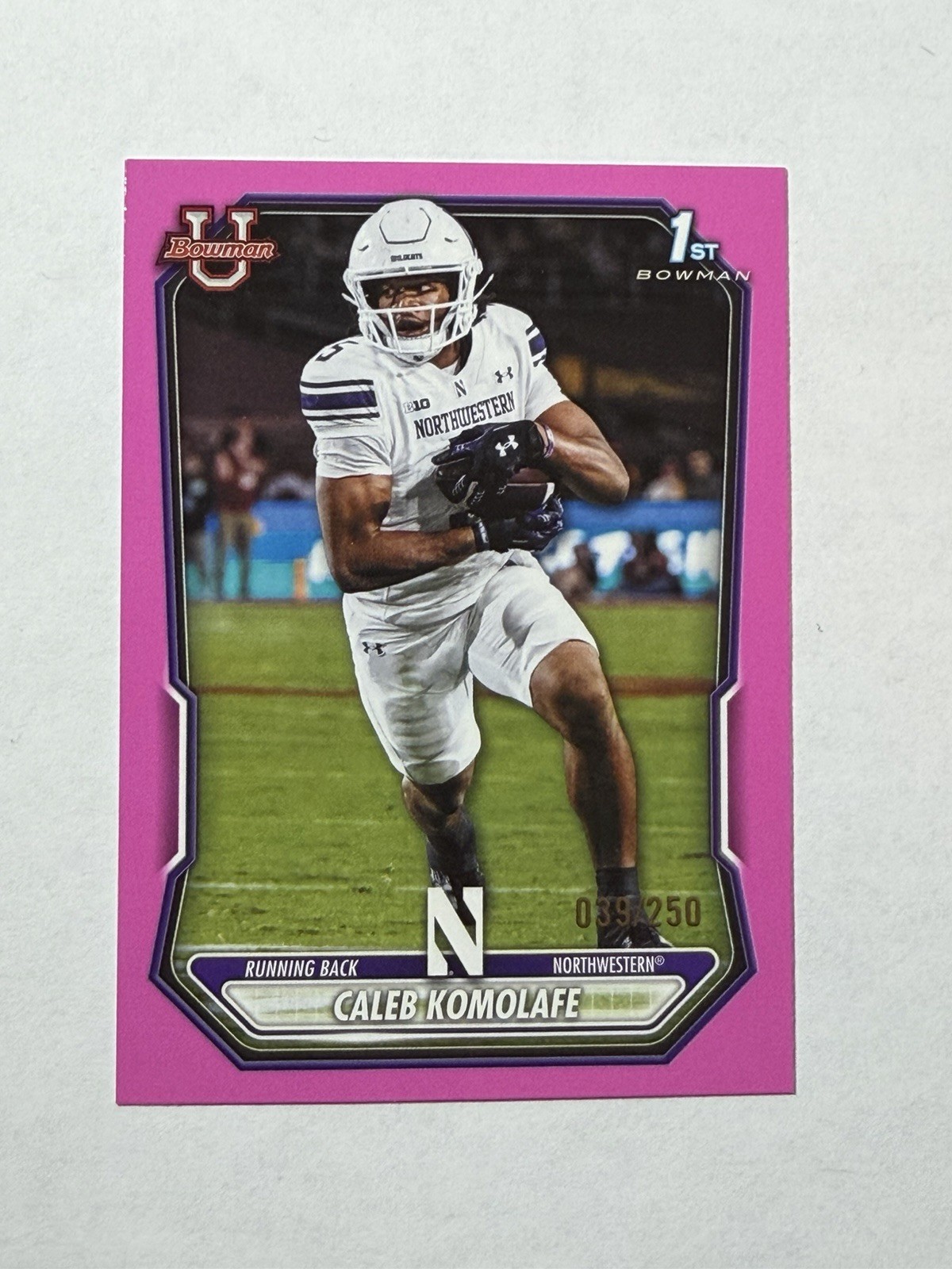 2026 Bowman Chrome Caleb Komolafe 1st Bowman Pink Refractor /250 BPP-177