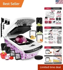 Vegetable Chopper and Spiralizer - Food Chopper with Container, Fruit Slicer,...