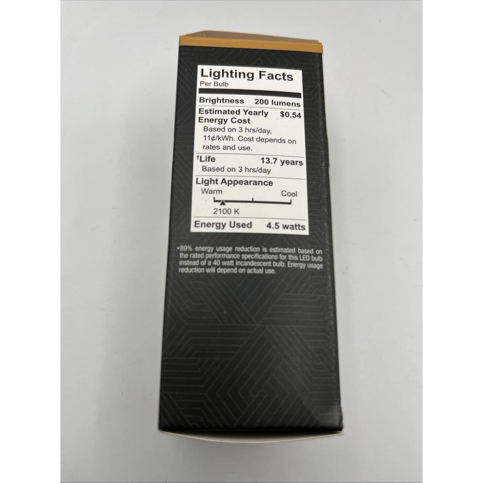 Feit Electric 40W Replacement LED Vtg T14 Bulb Warm Light 2100K Dimmable 1 Pack - Image 2 of 4