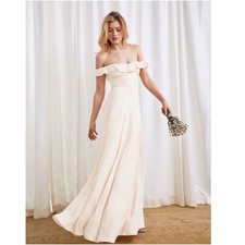 NWT Reformation Verbena White Wedding Bridal Formal Boho Fairy Dress 6