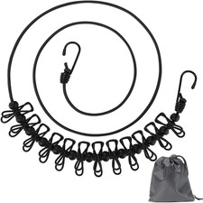 Retractable Portable Clothesline for Travel  Clothing line with 12 Clothes Clips  