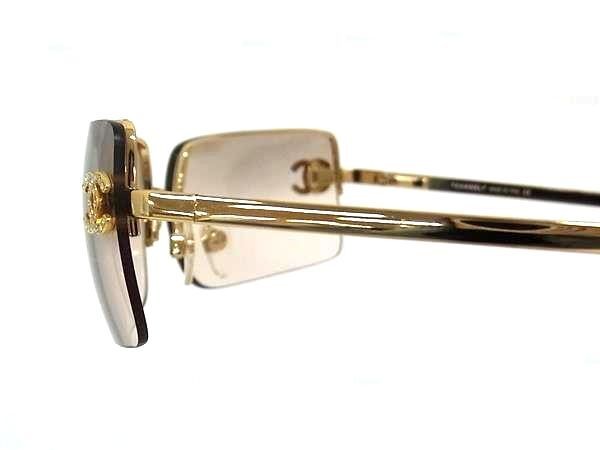 CHANEL Sunglasses Cocomark 4104B GClear Beige Metal Ladies Rhinestone Authentic image 4
